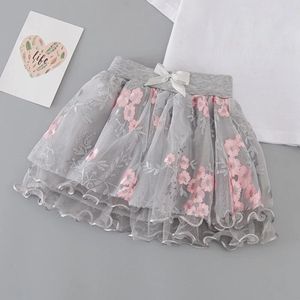 Gaas Bladerdeeg Rok Lente Herfst Zomer Kleding Kinderen Meisje Schattige Baby Kid Bloemen Tutu Rokken Bloem Prinses 2-9Y