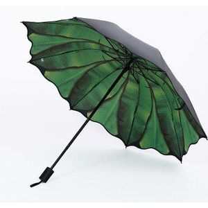 3 vouwen Winddicht Paraplu Groene Ananas Blad Paraplu Regen Vrouwen Regen voor Mannen Vrouwelijke Sunny Rain Paraplu Paraguas Plegable