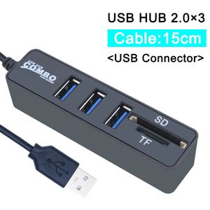 Usb Hub 3.0 2.0 Usb C Hub Multi Splitter Hoge Snelheid Tf Sd Kaartlezer 3/6 Poorten Hub Adapter Hab combo All In One Voor Pc Laptop