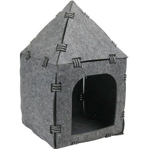 Diy Kat Tunnel Speelgoed Afneembare Natuurlijke Vilt Rijgbare Buis Kat Speelgoed Vilt Speelhuis Huisdier Speelgoed Met Gat Multi-functionele Pet Cave