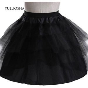 Yuluosha Petticoat Tulle Ruffle Korte Crinoline Bridal Onderrokken Hoepel Rok Korte Slip Dress Meisje Puffy Rok Vestido De Noiva