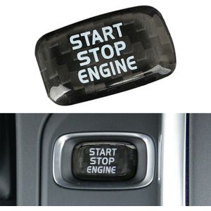 Auto Motor Start Stop Button Sticker Decoratie Voor Volvo V40 V60 S60L S60 XC60 S80L Rood/Black Real Carbon fiber
