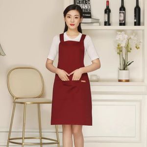 cottonKorean mode Attendant chef schort Katoenen schort voor overalls Corset kitchen5