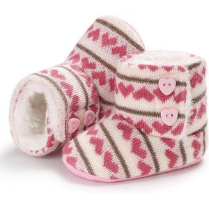 Baby Meisjes Schoenen Winter Snowboots Warm Leer Bont Baby Botas Waterdichte Baby Boot Jongens Bootie Schoenen antislip liefde Knop