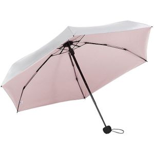 Mini Capsule Paraplu Vijf Opvouwbare Zonbescherming Anti-Uv UPF50 + Paraplu Vrouwen Pocket Titanium Zilver Lijm Umbrellara In Vrouwen