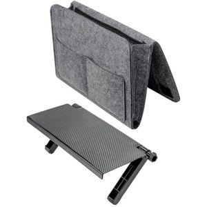 1Pcs Bedside Caddy Opknoping Opbergtas-Donkergrijs & 1Pcs Sn Top Plank Sn Plank Computer monitor Stand