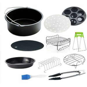 6/11/12Pcs Air Friteuse Accessoires 7 Inch 9 Inch Bakken Mand Pizza Plaat Grill Pot Keuken koken Tool Voor Party