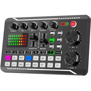 F998 Multi-Functionele Geluidskaart 16 Geluidseffecten Ruisonderdrukking Audio Mixer Voor Telefoon Pc Computer Studio Record Voice mengen