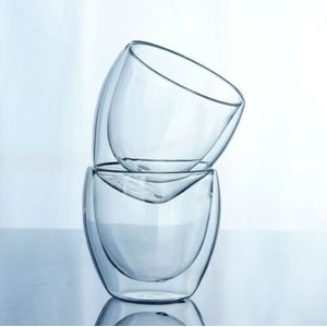 1 pc dubbelwandige Glazen Koffie Mok Hittebestendig 150-450 ml Clear Geïsoleerde Thermische Thee Water Cup drinkware
