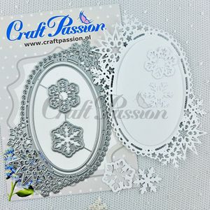 Metalen Stansmessen Cut Winter Oval Frame Decoratie Scrapbooking Album Papier Diy Card Craft Embossing