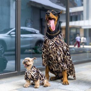 Mode Hond Zomer Leopard Shirt Voor Kleine Medium Grote Honden Doberman Teddy Schnauzer Pug Husky Yorkie T-shirt Kleding TLC25