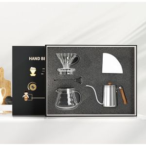 Hand Drip V60 Koffiezetapparaat Box Set Druppelaar Filter Glas Potten Sets Brouwen Koffie Cloud Pot Koffie Percolator Coffeeware