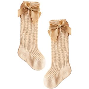 Leuke Strik Baby Sokken Katoen Bows Baby Meisjes Kniekousen Lente Zomer Mesh Kids Baby Peuter Kniekousen 0-2Y