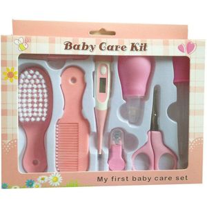 8 Stks/set Gezondheidszorg Thermometer Pipet Schaar Nagelknipper Haar Borstel Pincet Pasgeboren Kam Baby Grooming Kit Trimmer