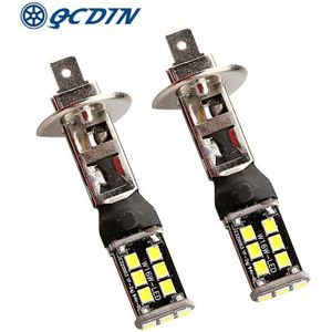 QCDIN 2Pcs 50W LED H1 Auto Auto Koplamp H3 CSP Fog Gloeilamp LED Lamp Automotive Koplampen 12V Witte Auto Licht