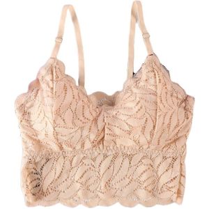 Vrouwen Spaghettibandjes Sexy Bralette Sheer Lace Draadloze Ondergoed Camis Vest X7YA