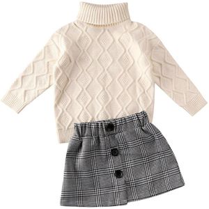 Peuter Baby Meisjes Winter Kleding Gebreide Trui Tops + Rok Outfits Set Us 2Pcs