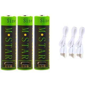 Hoge Capaciteit 1.5V 3000 Mah Aa Oplaadbare Batterij Li-Ion Batterij Polymeer Met Usb Oplaadbare Lithium Usb Batterij + Usb kabel