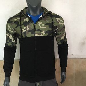 Mannen running jacket Sport fitness Lange mouwen Hooded Strakke Gym Outdoor training Run Jogging hoodies Gecomprimeerd elastische kleding