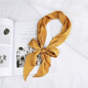 Pure Koreaanse Kleine Halsdoek Voor Vrouwen Veelzijdige Tas Lint Riem Haarband Mode Imitatie Zijde Dames Sjaals