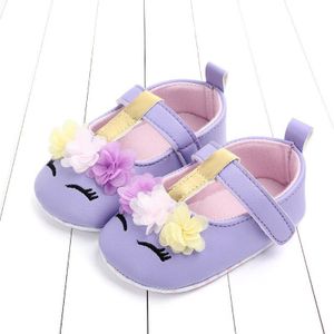 Leuke Baby Schoenen Cartoon Bloemen Pasgeboren Baby Baby Meisjes Zachte PU Lederen Zachte Crib Casual Schoenen Lopen Platte Schoenen Schoeisel