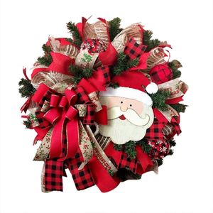 Houten Merry Christmas Garland Krans Decor Muur Opknoping Deur Kerstman Elanden Sneeuwpop Ornamenten Xmas Hanger Decor # M2G