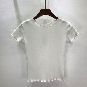 Casual Sport Vrouwelijke T-shirt Verstoorde Ademend Yoga Zachte Korte Mouwen Top Effen Kleur Dagelijkse Stretch T-shirt Vrouwelijke