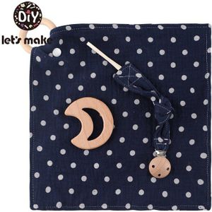 Let's Make 1 Set Katoen Wave Spot Speeksel Handdoek Hanger Speenketting Beuken Baby Care Kid Doeken Baby Eten Accessoire