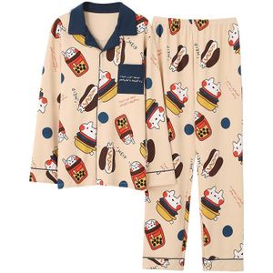 Pyjama Winter 100% Katoen Cartoons Kerst Paar Pijamas Lange Mouw Vrouwen Pyjama Nachtkleding Man Homewear Liefhebbers