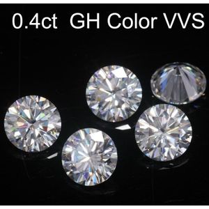 Losse Edelstenen Moissanite GH Kleur 0.4ct 0.4 Carat 4.5mm Duidelijkheid VVS Ronde Sieraden Armband Diamanten Ring Materiaal Losse Stenen