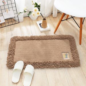 Eenvoudige Effen Kleur Katoen Chenille Badmat Plant Borduren Badkamer Tapijt Super Zachte Absorberende Non-Slip Badkamer Deur Mat