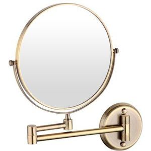 Frap wandmontage Vintage antieke rvs messing Professionele Spiegel badkamer ronde Make-Up spiegel Espelho Y6108-4