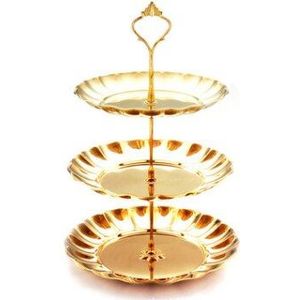 Duurzaam Rvs Fruitschaal Cake Stand Keuken Accessoires Party Festival Dessert Opbergrek Servies Plank LF39