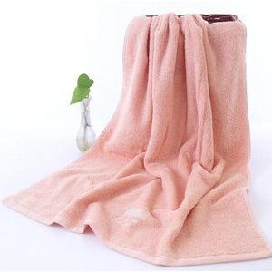 ZHUO MO Luxe Effen kleur geborduurde Handdoek set roze vs blauw 1 pc Badhanddoek badkamer en 2 stuks gezicht handdoeken voor Volwassenen