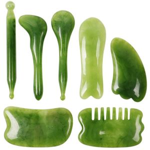 7 Stks/set Natuurlijke Bijenwas Hars Guasha Board Massage Schrapen Plaat Stok Acupunt Face Lift Gezondheidszorg Tool Set Massager