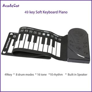 49 Key Kant Roll Elektronische Piano Draagbare Vouwen Zachte Flexibele Toetsenbord Elektronisch Orgel Met Luidspreker