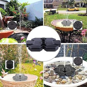 2.4 W Led Solar Fontein 6 Led Light Solar Fontein Tuin Zwembad Outdoor Zonnepaneel Ronde Drijvende Fontein 5 nozzles 6