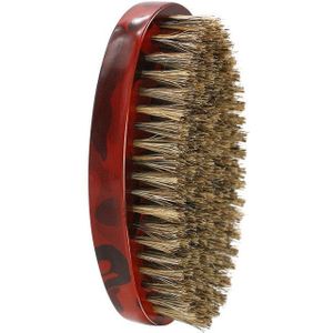 1Pcs Man Baard Borstel Varkenshaar Scheerkwast Gezichtshaar Snor Reinigingsborstel Beuken Houten Kam Mannen wave Haar Borstel