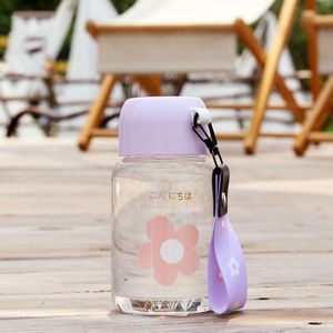 200Ml Kleine Glazen Flessen Portable Leuke Mini Hittebestendige Water Cup Kids Student Drinkfles Hand Touw Cups