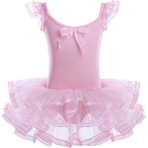 IIXPIN Meisjes Ballet Dans Jurk Katoen Mesh Verstoorde Mouwen Gymnastiek Turnpakje Ballet Tutu Jurk Kids Ballerina Dans Kostuums