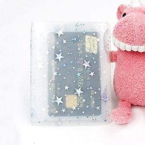 Creatieve Shine Sterren Transparante Pvc Vrouwen Card Case Visitekaarthouder Mannen Creditcard Zak Mode Kleurrijke Id Card Wallet