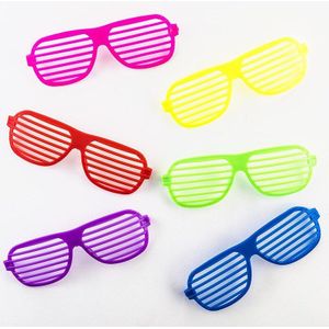 80S Neon Plastic Shutter Shades Bril Shades Zonnebril Eyewear Kids Party Gunsten Huwelijkscadeau Dans Accessoire/Cosplay Kostuum