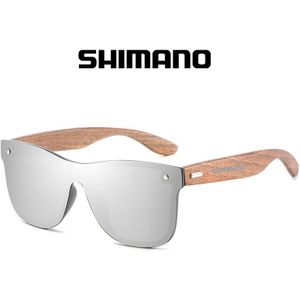 Shimano Zwarte Walnoot Vissen Zonnebril Hout Gepolariseerde Zonnebril Mannen Bril Mannen UV400 Bescherming Eyewear Houten Originele Doos