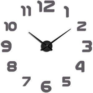 Wandklokken Horloge 3D Diy Acryl Spiegel Stickers Klok Horloge Woondecoratie Woonkamer Quartz Naald