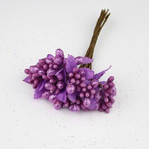 Huadodo 10 stks heldere kunstmatige meeldraden handgemaakte bloem berry voor wedding plakboek decoratie diy kransen fakeflowers