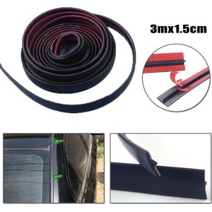 Black Rubber Seal Strip Soundproof 3Meter*1.5cm EPDM Rear triangle With tape