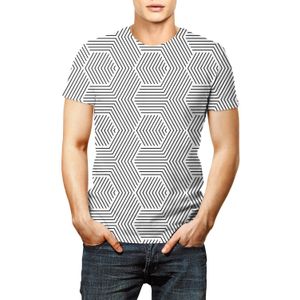 Mode Zwart-wit Beeld 3D T-shirt Korte Sleeveprinting O-hals T-shirts Persoonlijkheid Mannen Vrouwen Unisex Zomer Tops