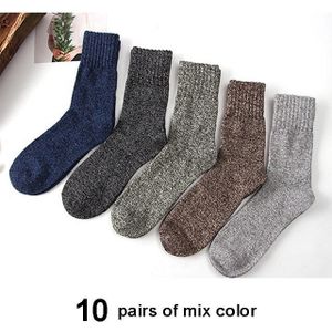 10 Paar/partij Warme Wollen Sokken Winter Mannen Harajuku Retro Jurk Sokken Dikke Katoenen Sok Streep Casual Calcetines Hombre