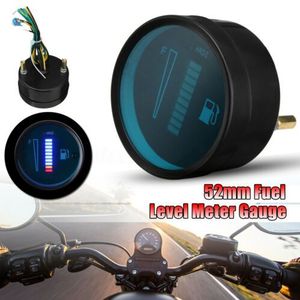 Komen 12 V/24 V Universele 2 ""52mm Auto Brandstofniveausensor Motorfiets Meter Gauge 8 LED Licht Display Ondersteuning