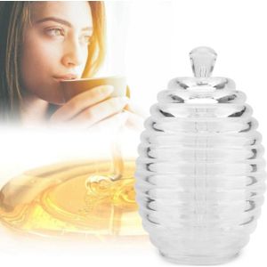 265 ml Transparant Bijenkorf-vormige Honing Pot met Druppelaar Stok voor Het Opslaan en Doseren Honing